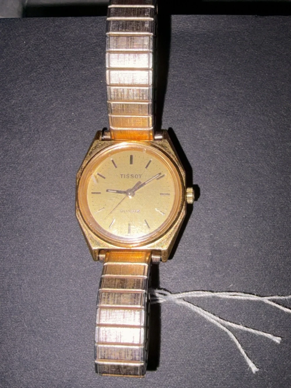 Tissot Men's Gold Tone Dress Watch with Stretch Bracelet
